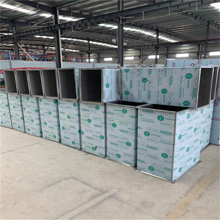 風管加工廠供應（yīng）304不鏽鋼排油煙管道加工 方形不鏽鋼滿焊風管定製
