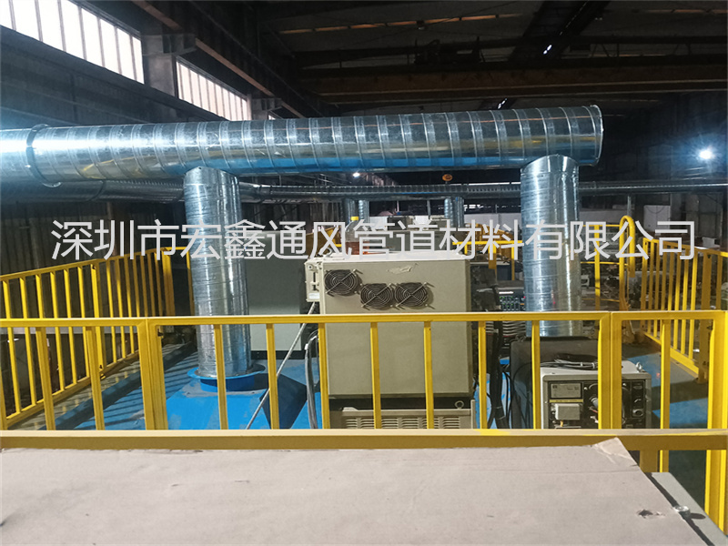 寶安汽車配（pèi）件（jiàn）烤漆車間廢氣排煙管道安裝工程案例