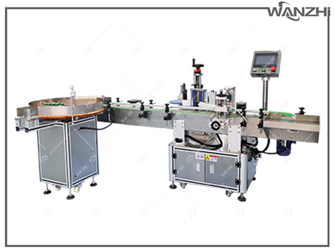 圓瓶立式（shì）不（bú）幹膠貼標機,調料瓶（píng）貼標（biāo）機,自動送瓶（píng）貼標機