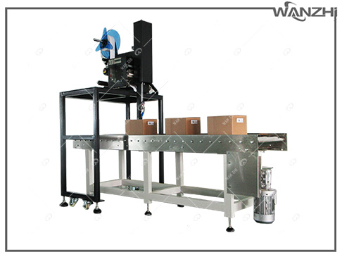 全自動平（píng）麵貼標機加預打印機, 流水線貼標機上平麵貼標機, 流水（shuǐ）線自動打印貼標機