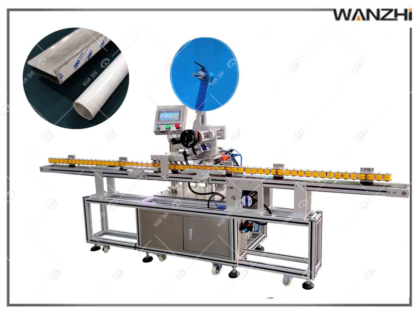 鋁隔條貼膠機,長管貼雙麵膠機,貼條狀雙麵膠機