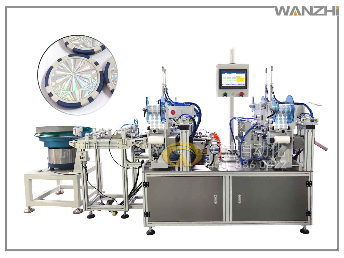 籌碼貼標機,訂製貼標機,籌碼（mǎ）雙麵（miàn）貼標機
